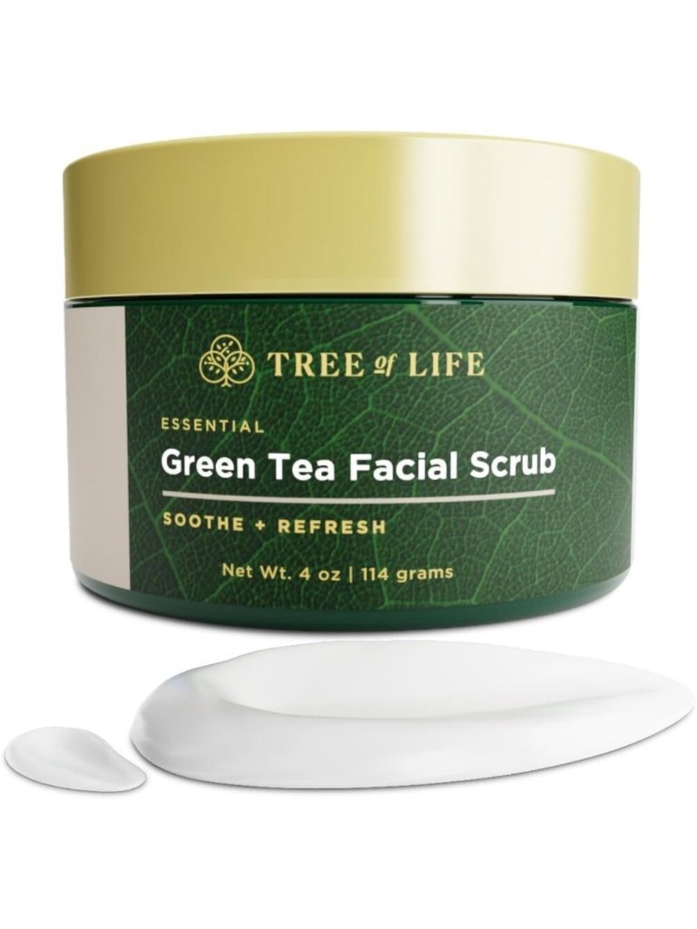 Exfoliating Facial Scrub with Antioxidants | Green & White Tea Extract, 4 Oz